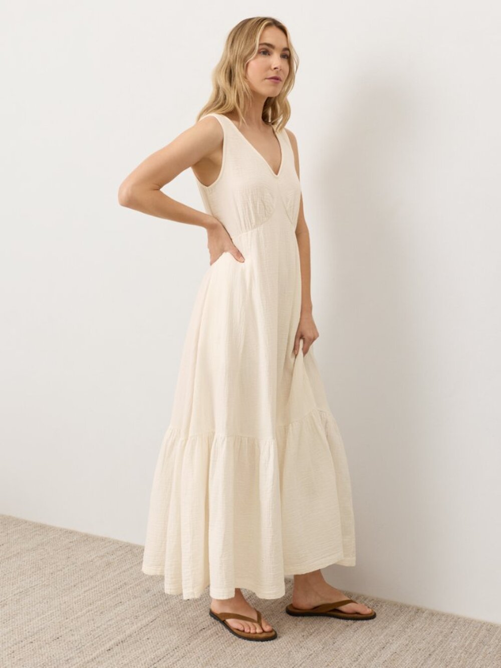 Organic Coastal Double Gauze Beach To Brunch Maxi Dress - Picture 2 of 7
